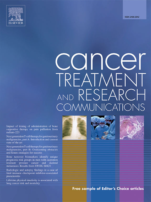 Go to journal home page - Cancer Treatment and Research Communications